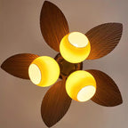 Plafonnier Ventilateur Nerina en Verre Tropical