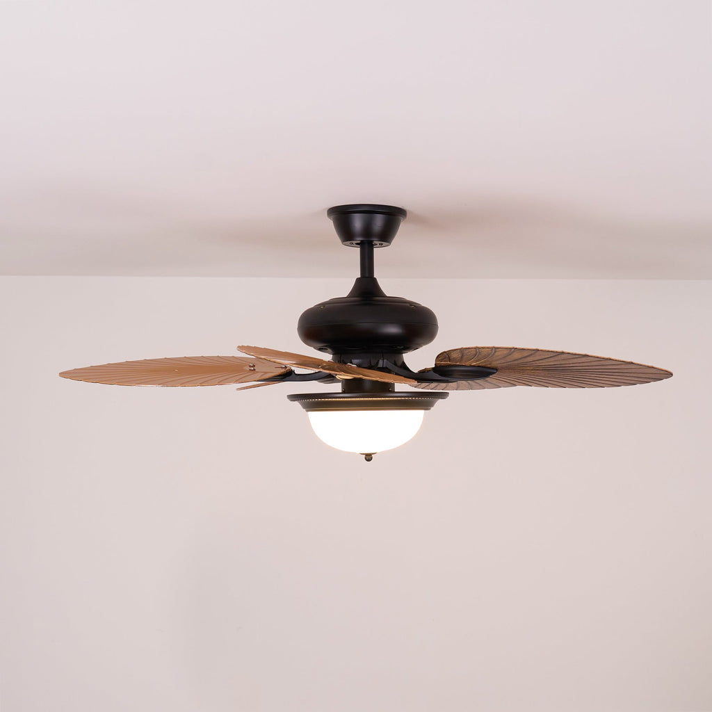 Plafonnier ventilateur Virel en bois tropical