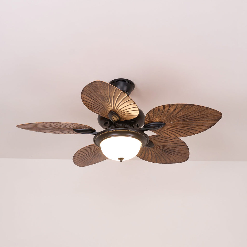 Plafonnier ventilateur Virel en bois tropical