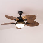 Plafonnier ventilateur Virel en bois tropical