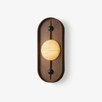 Lyvaran Applique Murale Ovale en Albâtre et Bois