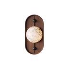 Lyvaran Applique Murale Ovale en Albâtre et Bois