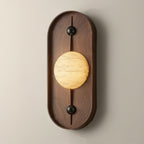Lyvaran Applique Murale Ovale en Albâtre et Bois