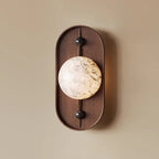Lyvaran Applique Murale Ovale en Albâtre et Bois