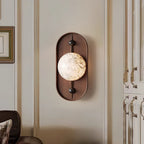 Lyvaran Applique Murale Ovale en Albâtre et Bois