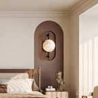 Lyvaran Applique Murale Ovale en Albâtre et Bois