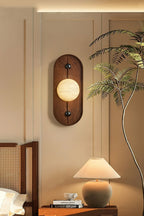 Lyvaran Applique Murale Ovale en Albâtre et Bois