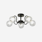 Orb Lustre Plafonnier Verre Globe Fleur Cadre Noir