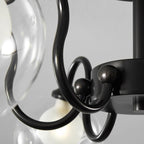 Orb Lustre Plafonnier Verre Globe Fleur Cadre Noir