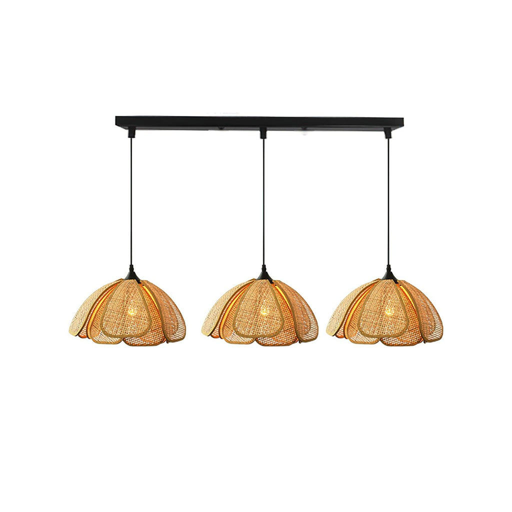 Eurvinel Élégance Floraison Rotin Tissu Suspension