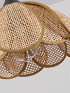 Eurvinel Élégance Floraison Rotin Tissu Suspension