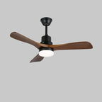 Ventilateur de plafond moderne Kaelen en bois avec lumière