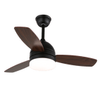 Ventilateur de plafond minimaliste Selena en bois avec lumière