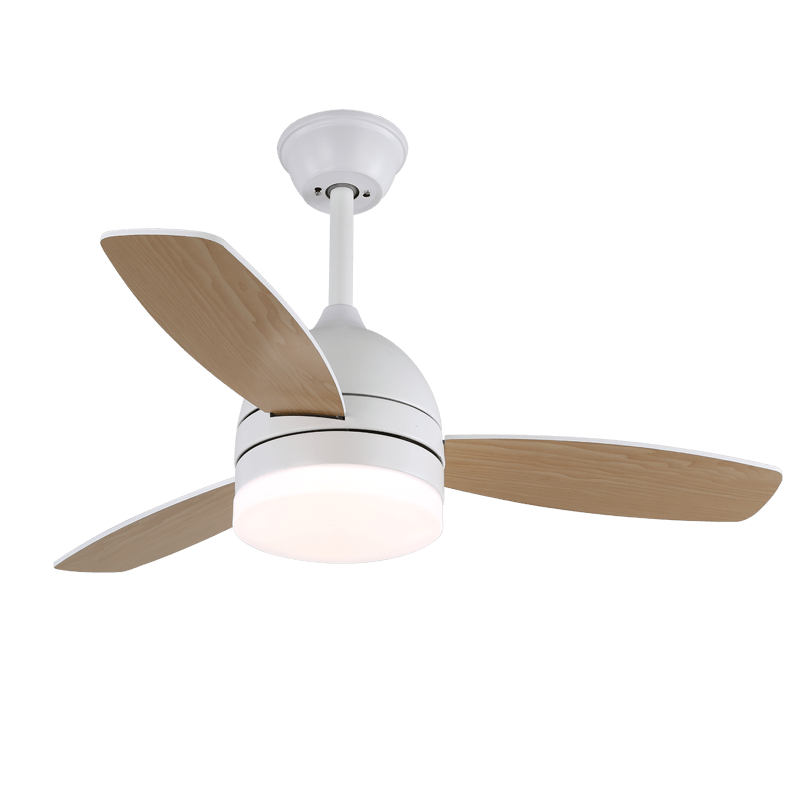 Ventilateur de plafond minimaliste Selena en bois avec lumière