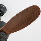 Ventilateur de plafond industriel en bois avec lumière Brisora