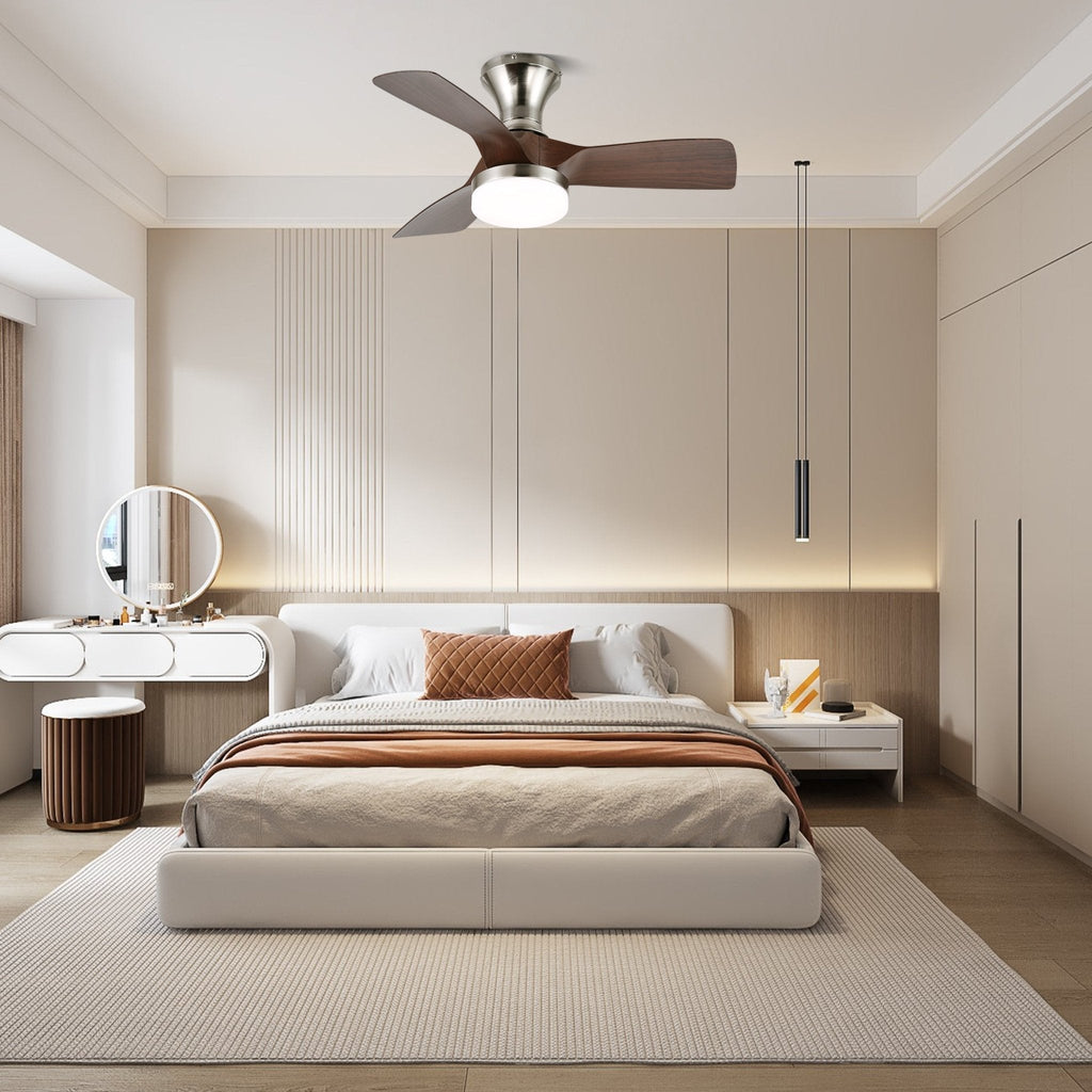 Plafonnier Ventilateur Mirella Argent et Bois