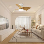 Plafonnier Ventilateur Mirella Argent et Bois