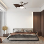 Plafonnier Ventilateur Mirella Argent et Bois