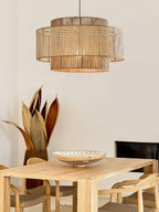Ulshayra Lampe Suspension en Rotin Concentrique