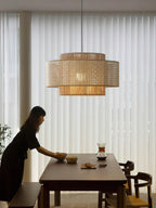 Ulshayra Lampe Suspension en Rotin Concentrique
