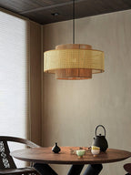 Ulshayra Lampe Suspension en Rotin Concentrique
