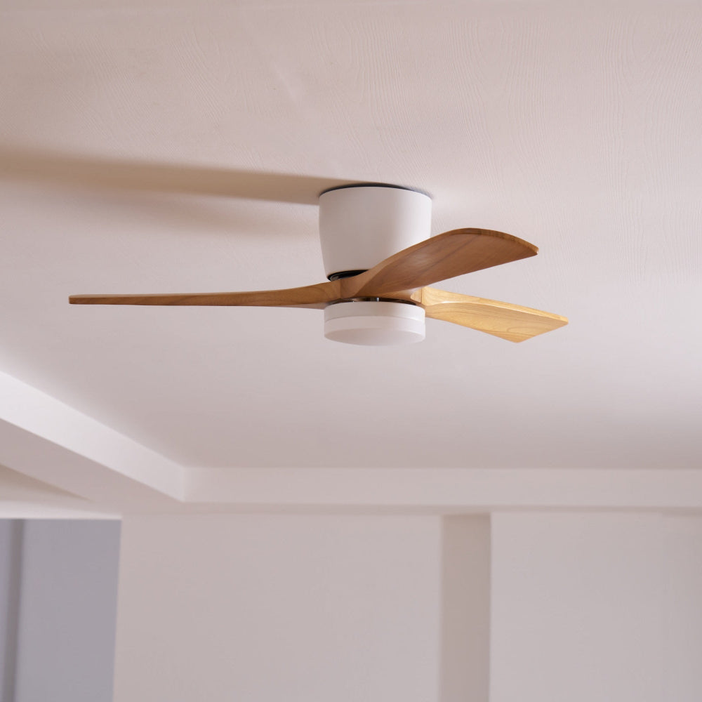 Plafonnier ventilateur moderne en bois Elena