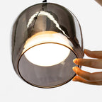 June Suspension Luminaire Design Verre Gris Fumé