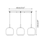 June Suspension Luminaire Design Verre Gris Fumé