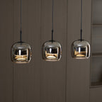 June Suspension Luminaire Design Verre Gris Fumé