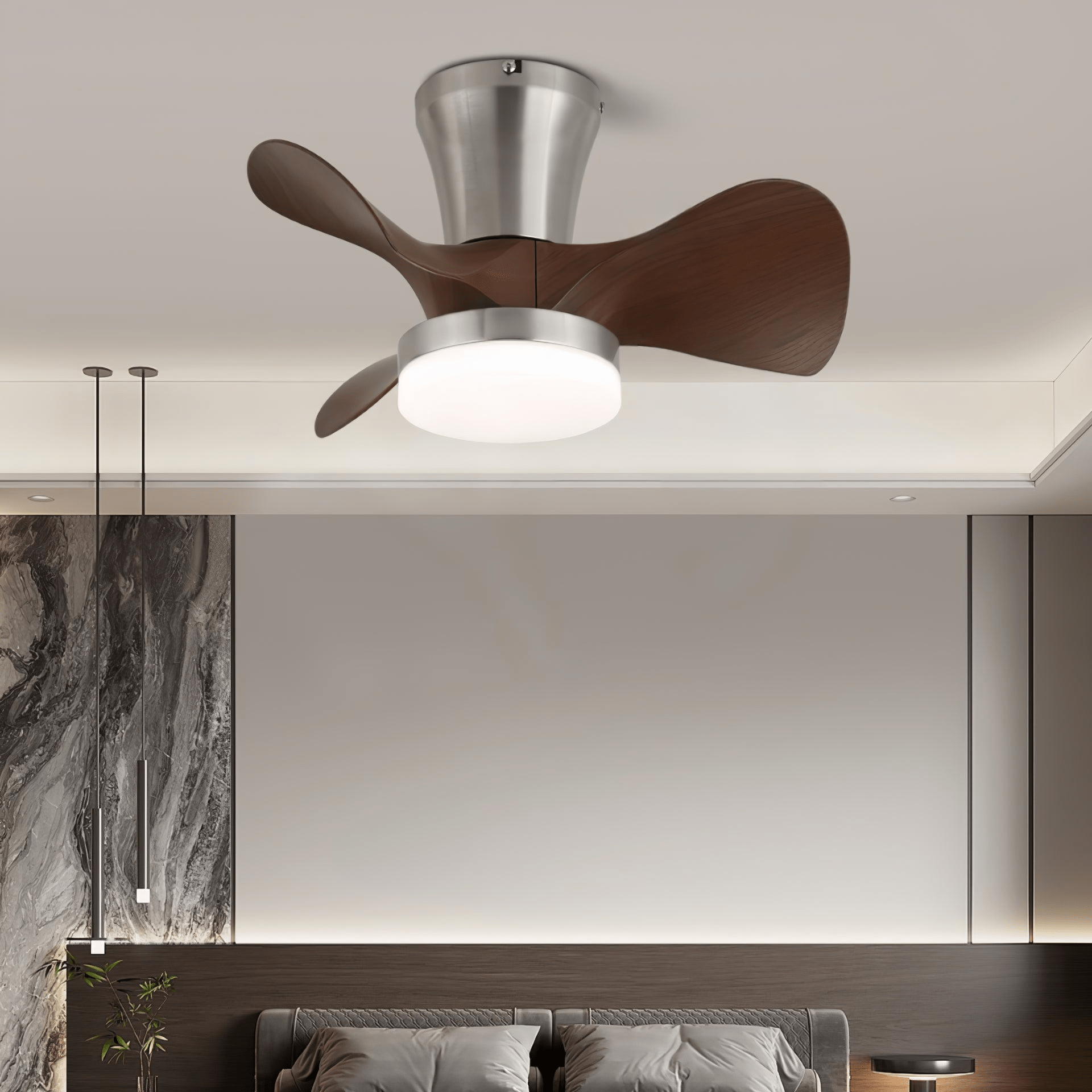 Plafonnier Ventilateur Nera en Bois Moderne