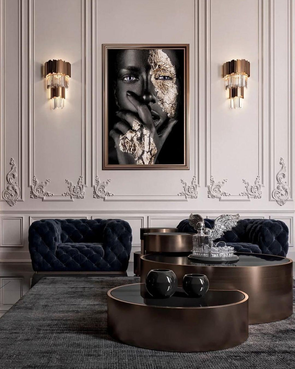 Vevyniel Postmoderne Luxe Empire Cristal Applique Murale