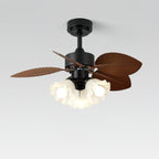 Ventilateur de Plafond Rosalyn en Bois Vintage avec Lumière
