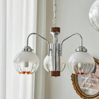 Ulliria Lustre Art Nordique Fleur En Noyer Et Verre