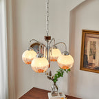 Ulliria Lustre Art Nordique Fleur En Noyer Et Verre