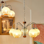 Ulliria Lustre Art Nordique Fleur En Noyer Et Verre