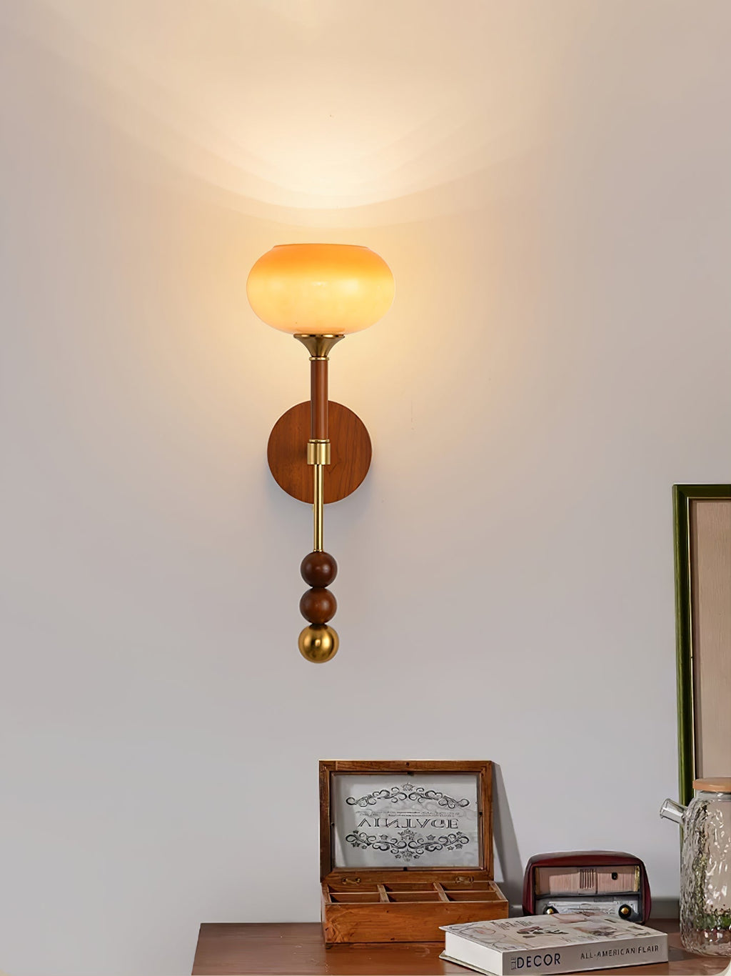 Hilda Roma Elegance Wood Sconce Wall lamp