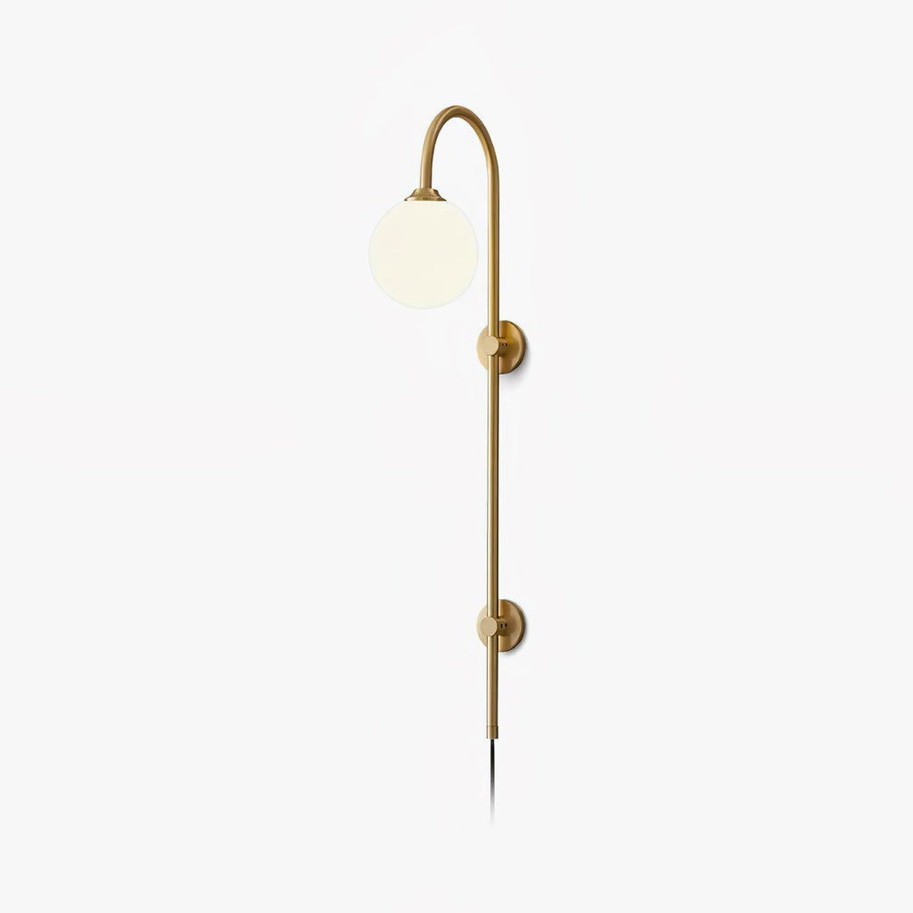Evshaia Applique Murale Globe Élégance Premium en Laiton et Verre avec Prise
