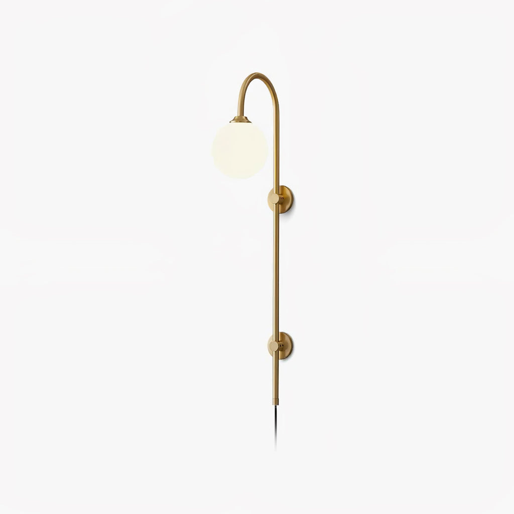 Evshaia Applique Murale Globe Élégance Premium en Laiton et Verre avec Prise