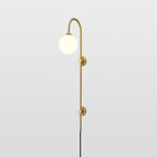 Evshaia Applique Murale Globe Élégance Premium en Laiton et Verre avec Prise