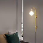 Evshaia Applique Murale Globe Élégance Premium en Laiton et Verre avec Prise