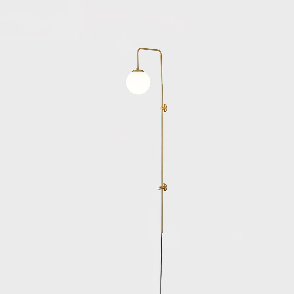 Evshaia Applique Murale Globe Élégance Premium en Laiton et Verre avec Prise