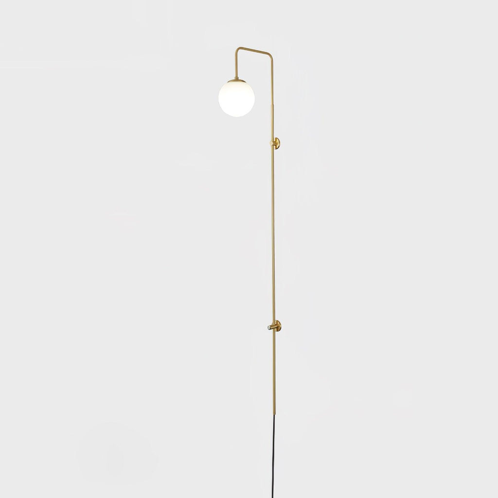Evshaia Applique Murale Globe Élégance Premium en Laiton et Verre avec Prise