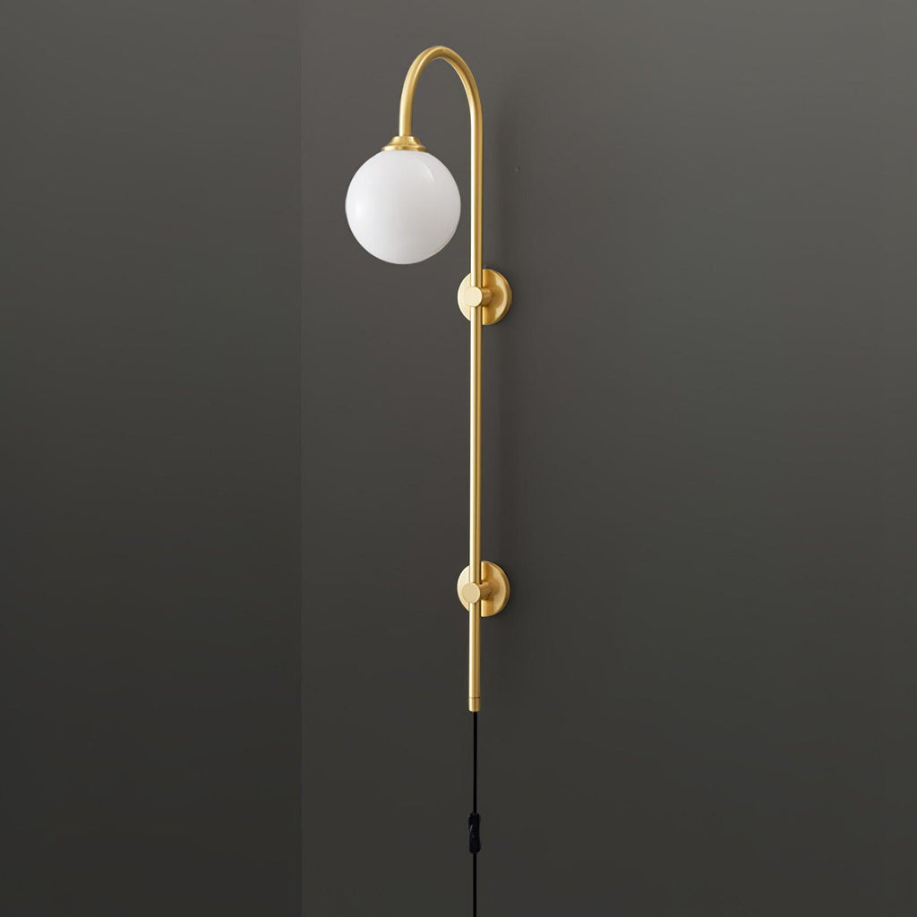 Evshaia Applique Murale Globe Élégance Premium en Laiton et Verre avec Prise