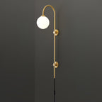 Evshaia Applique Murale Globe Élégance Premium en Laiton et Verre avec Prise