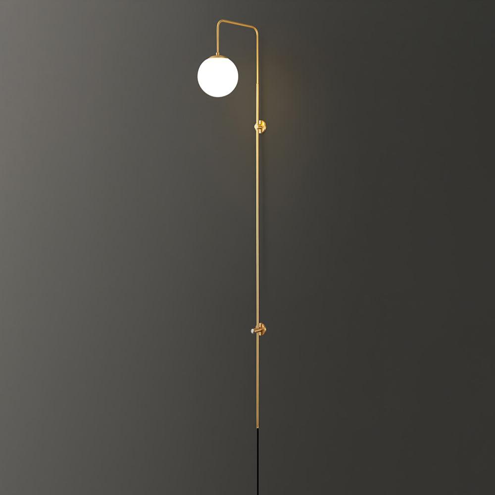 Evshaia Applique Murale Globe Élégance Premium en Laiton et Verre avec Prise