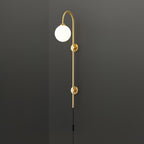 Evshaia Applique Murale Globe Élégance Premium en Laiton et Verre avec Prise