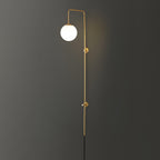 Evshaia Applique Murale Globe Élégance Premium en Laiton et Verre avec Prise
