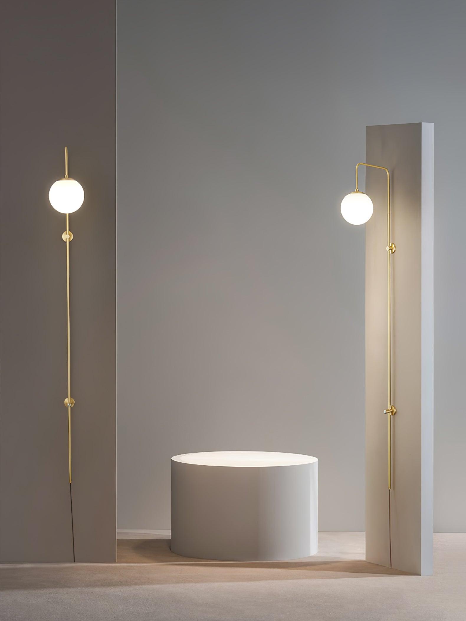 Evshaia Applique Murale Globe Élégance Premium en Laiton et Verre avec Prise