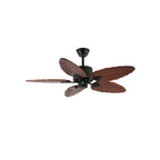 Plafonnier Ventilateur Virella en Bois Tropical et Verre