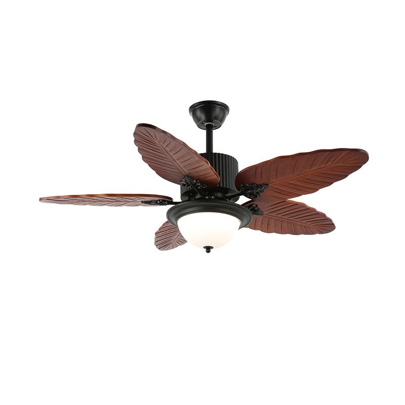Plafonnier Ventilateur Virella en Bois Tropical et Verre